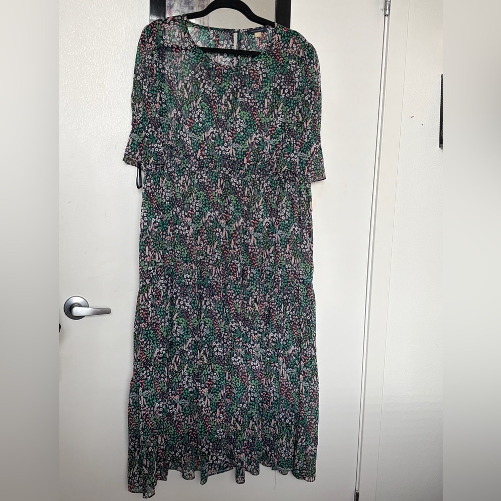 Floral Print Sheer Women's Dress